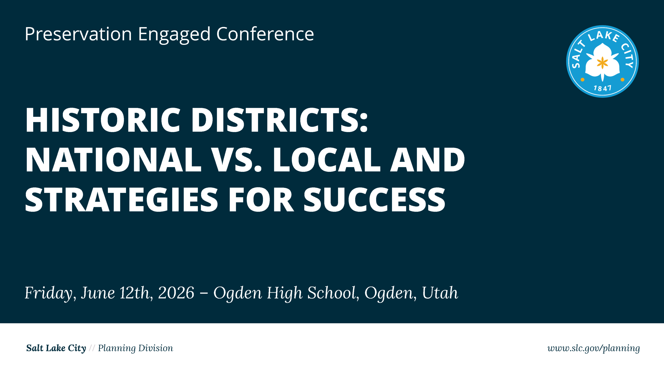 Cover of Historic Districts Presentation by Lex Traughber